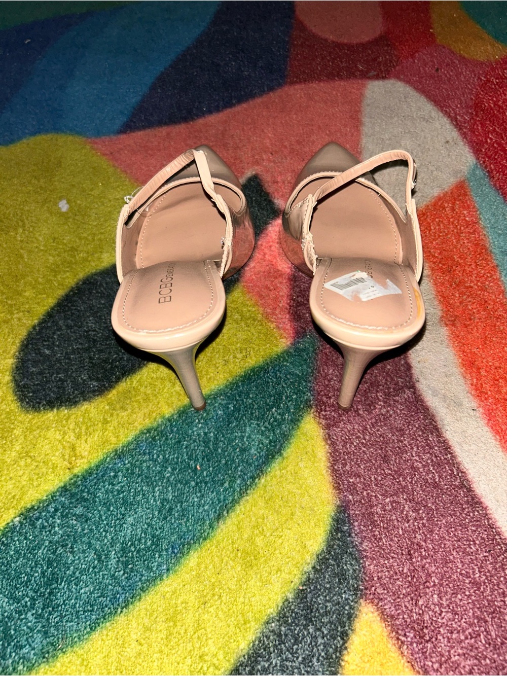 Patent Nude Mary Jane Pointed-Toe Stiletto Heels - Picture 4 of 5